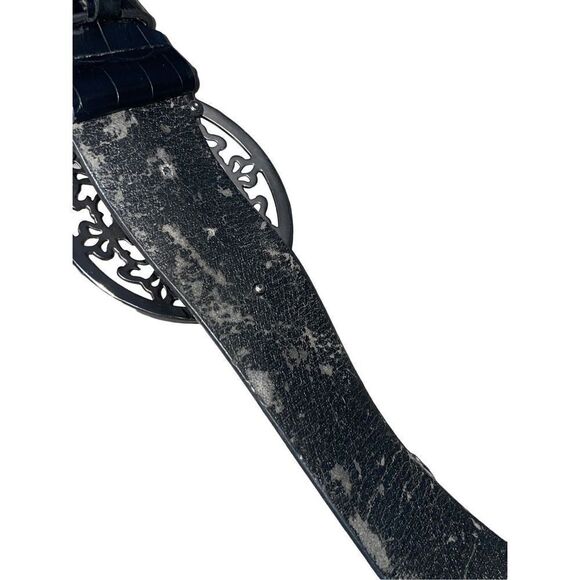 Vintage Gothic Buckle Crocodile Embossed Belt - Picture 10 of 13